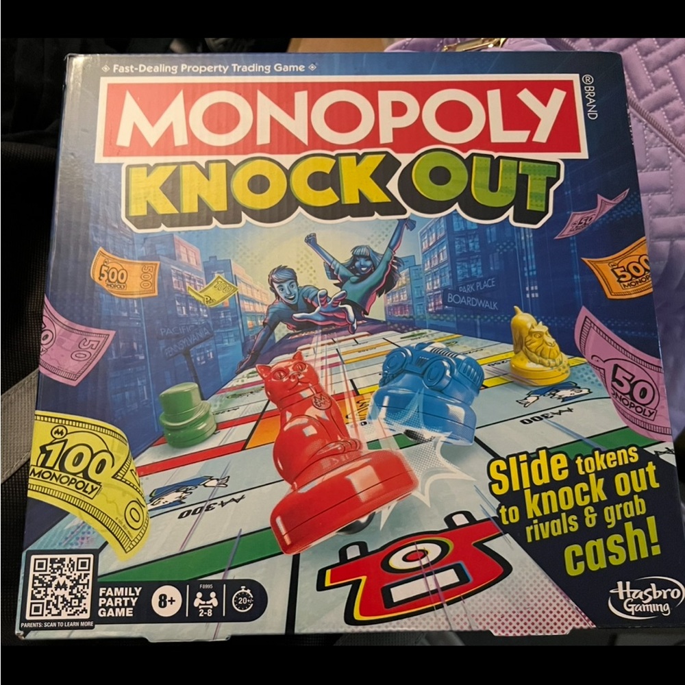4 games new; monopoly knockout, treasure hunt, life dream meltdown, donut dash